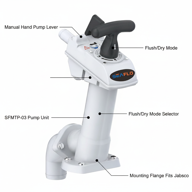 SEAFLO Manual Marine Toilet Hand Pump Conversion Assembly Twist Lock