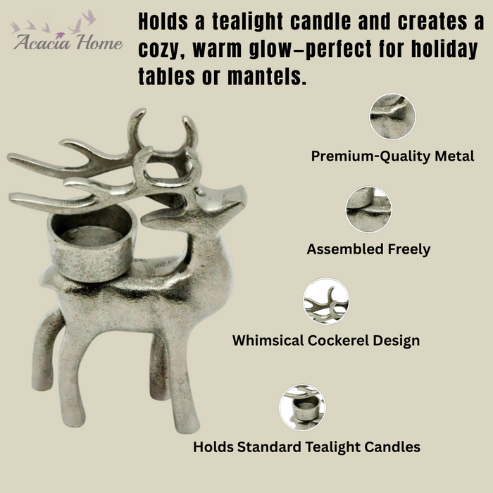 12.5CM REINDEER CANDLE HOLDER