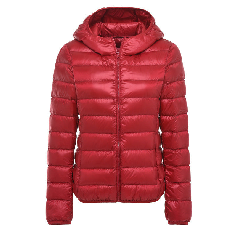 Women's Short Slim-fit Lightweight Thin Loose Hooded Coat