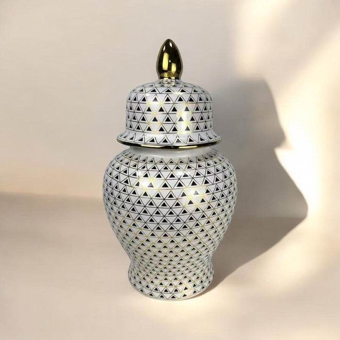36CM CERAMIC GINGER JAR WITH LID