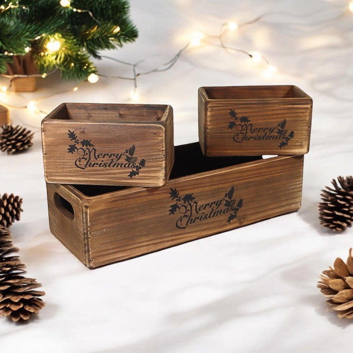 34/15/15CM SET 3  WOODEN BOXES