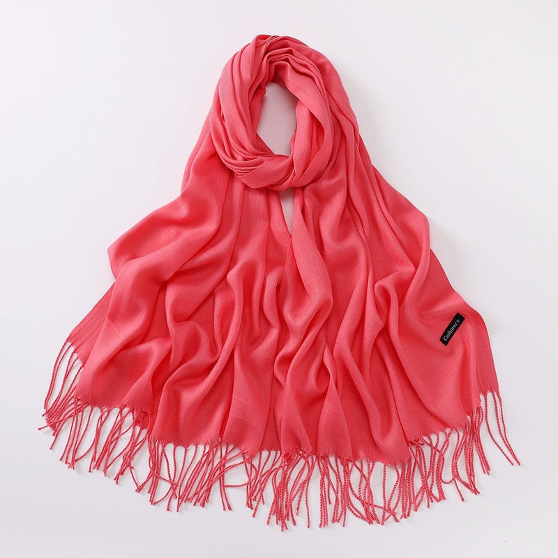 Autumn And Winter Cashmere-like Solid Color Long Scarf