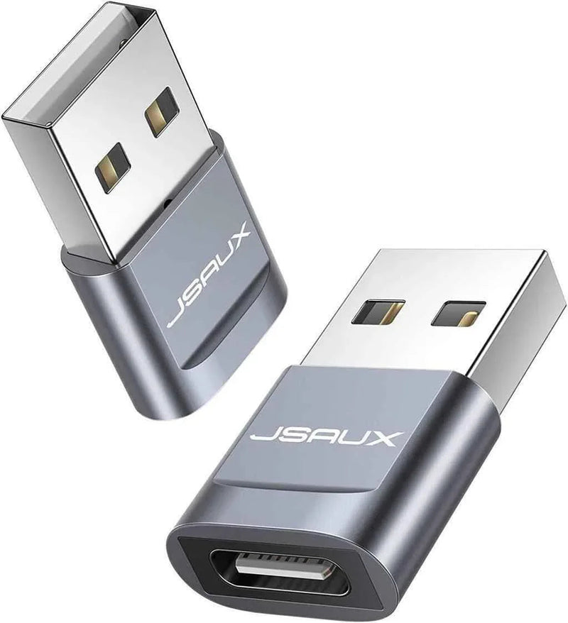 Premium USB Type C Female to USB A Male Adapter Converter Charger - Grey