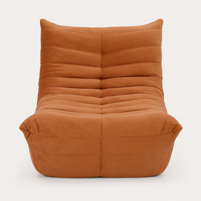 Caramel Brown Togo Inspired Floor Lounge Chair
