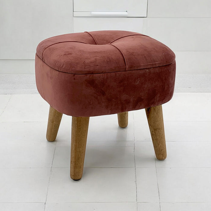 PINK WOODEN STOOL