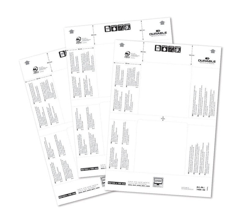 Durable BADGEMAKER Printable Table Place Name Inserts | 40 Cards | 52x100mm