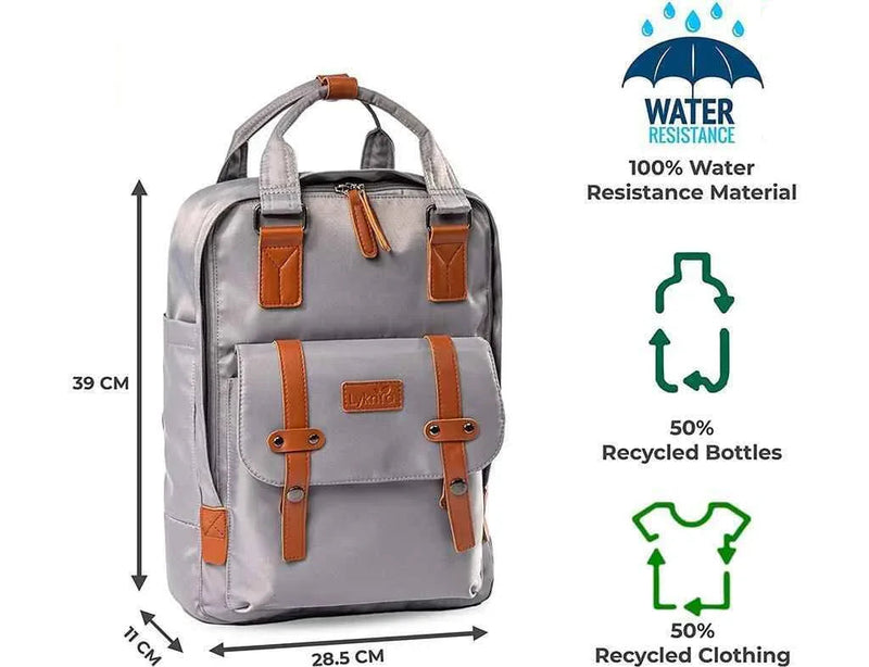 Backpack Laptop Rucksack Waterproof 100% Recycled Material Very Eco-friendly