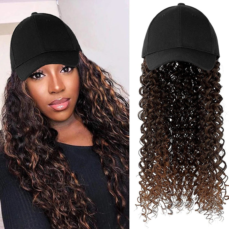 Women's Natural-Look Wig with Hat