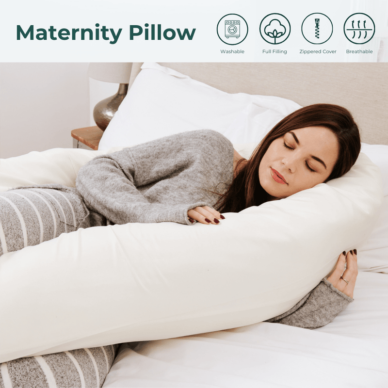 12 Ft Maternity Pillow And Case - Grey Floral