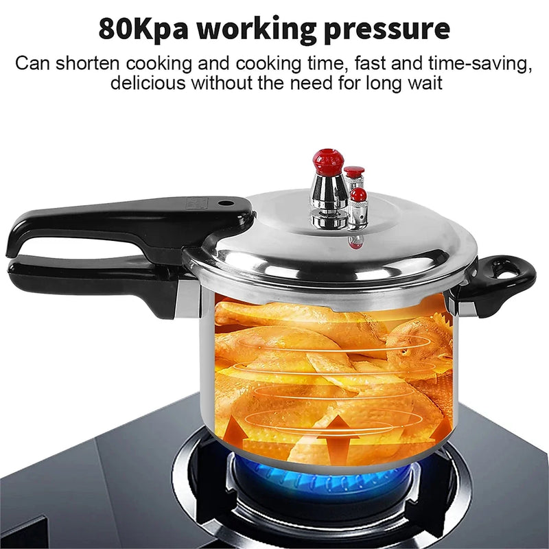 9L Aluminium Pressure Cooker – Large Capacity Stovetop Pressure Cooker with Safety Valves & Cool-Touch Handles – Family Size