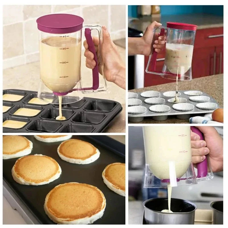 900ml Baking Batter Dispenser Cup - Pourer with Squeeze Handle & Measuring Marks