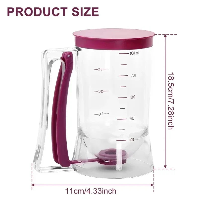 900ml Baking Batter Dispenser Cup - Pourer with Squeeze Handle & Measuring Marks