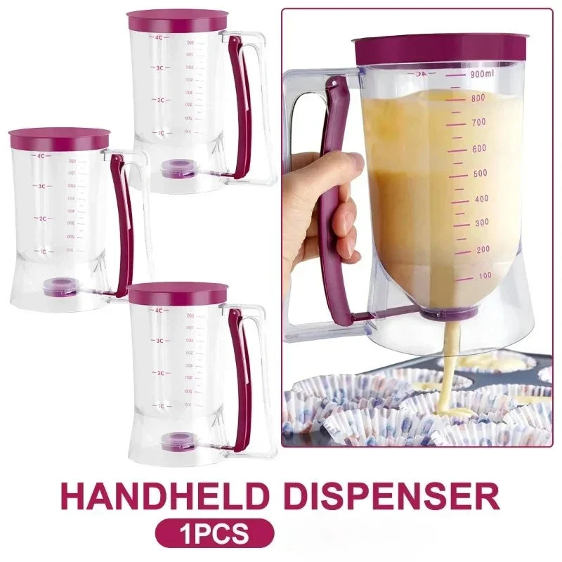 900ml Baking Batter Dispenser Cup - Pourer with Squeeze Handle & Measuring Marks