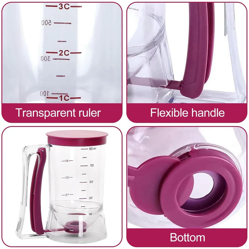900ml Baking Batter Dispenser Cup - Pourer with Squeeze Handle & Measuring Marks