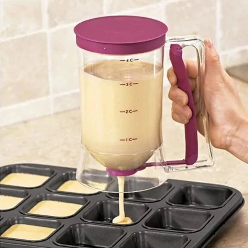 900ml Baking Batter Dispenser Cup - Pourer with Squeeze Handle & Measuring Marks