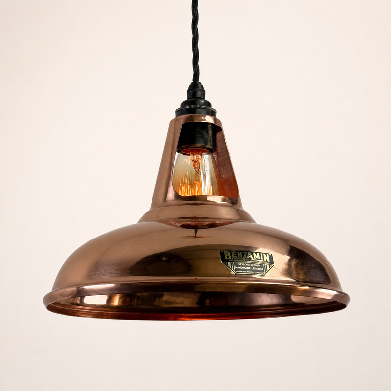 Cawston - Genuine Solid Copper Slotted Lampshade Pendant Ceiling Light - 11 Inch