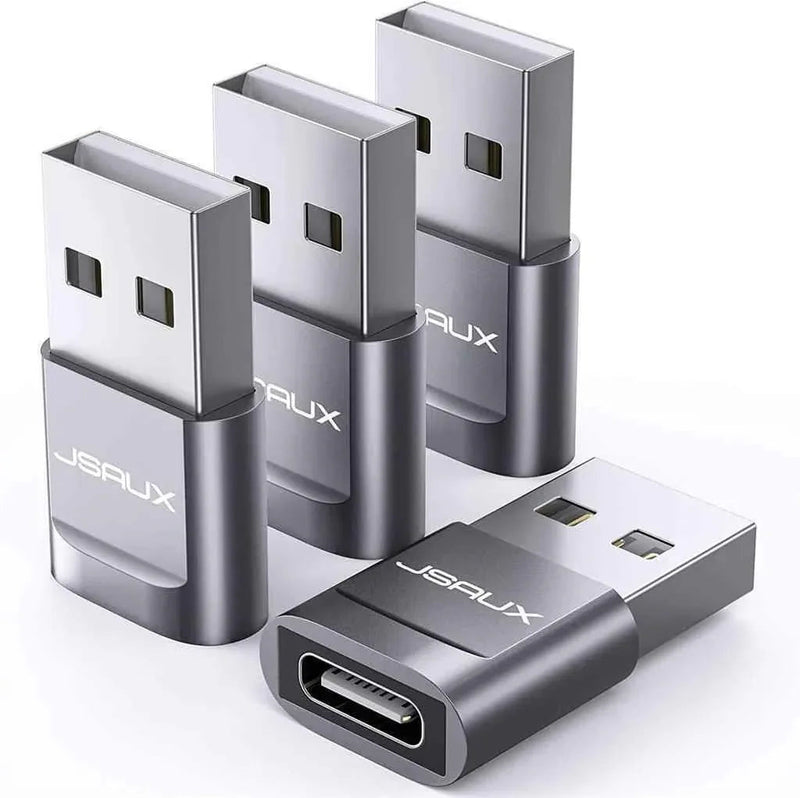 Premium USB Type C Female to USB A Male Adapter Converter Charger - Grey