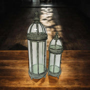 90/71CM SET 2 METAL GARDEN LANTERNS - InStock