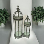 90/71CM SET 2 METAL GARDEN LANTERNS - InStock