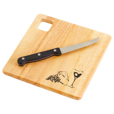 Cheese Board and Knife Set | Rubberwood