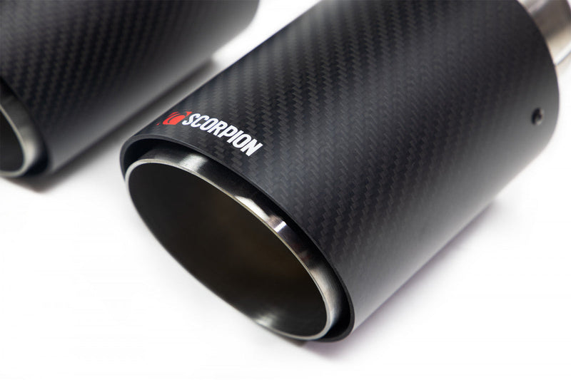 SCORPION EXHAUSTS - REPLACEMENT CARBON ASCARI TIPS FOR SCORPION EXHAUST - QUAD (X4) 90MM