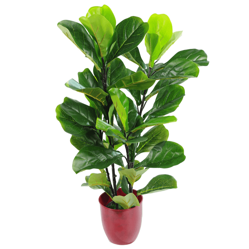 90cm (3ft) Large Artificial Fiddle Fig Tree Ficus Lyrata Plant - InStock