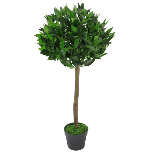 90cm Leaf Design UK Artificial Realistic Bay Laurel Topiary Ball Tree - InStock