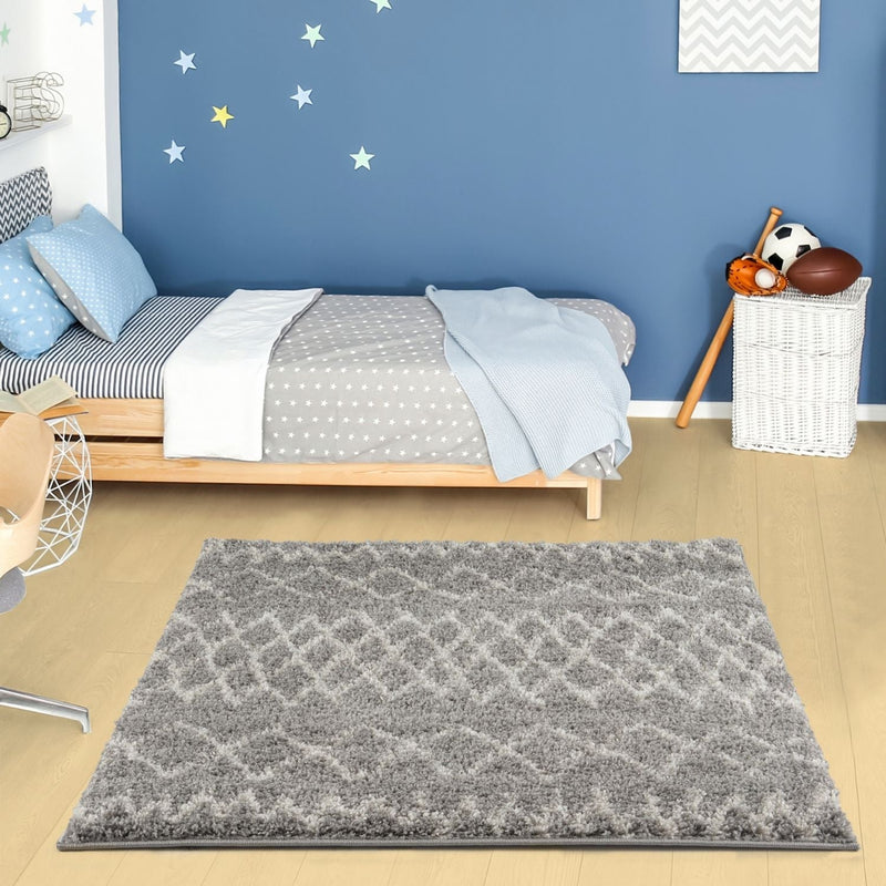 Moroccan Grey Shaggy Rug | 910