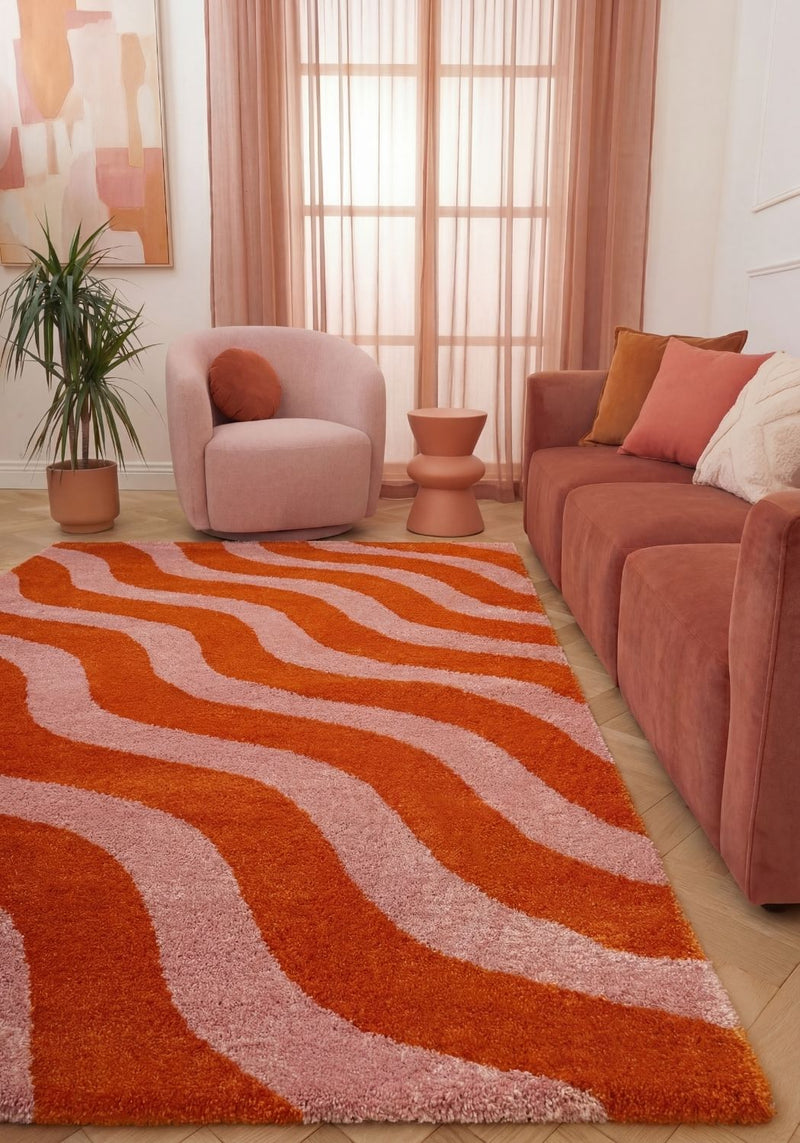 Joli Wave Orange & Pink Rug
