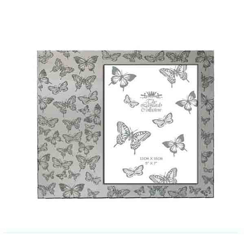Silver Glitter Butterfly Frame 5x7 by Leonardo Collection