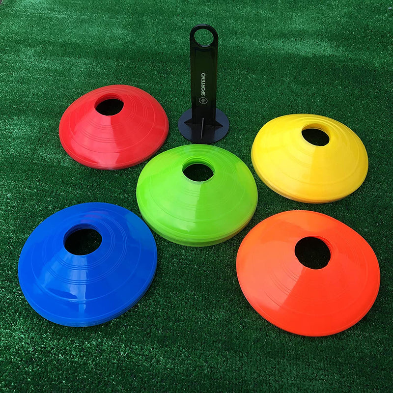 SportEvo Training Marker Cones with Stand [50 Pack]
