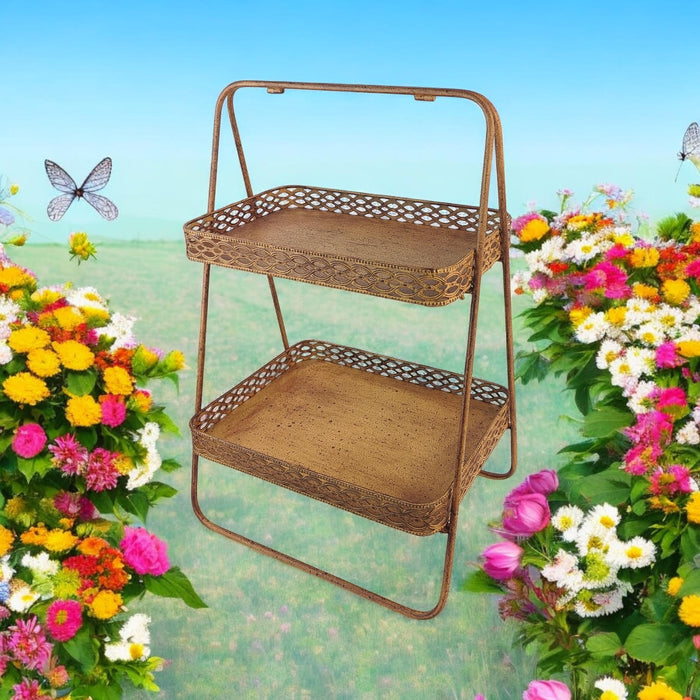 59CM RUSTY METAL DISPLAY SHELF