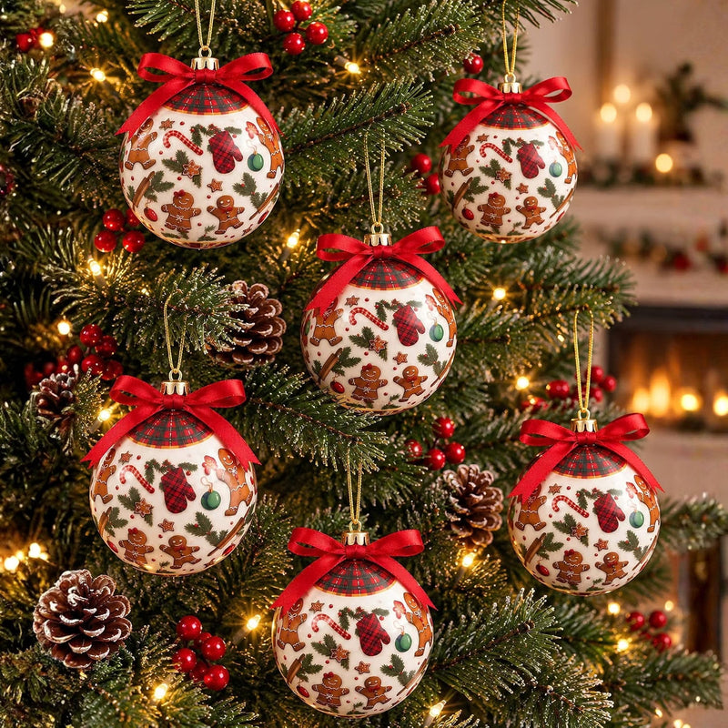 6 Pack Gingerbread Christmas Baubles Tree Decorations