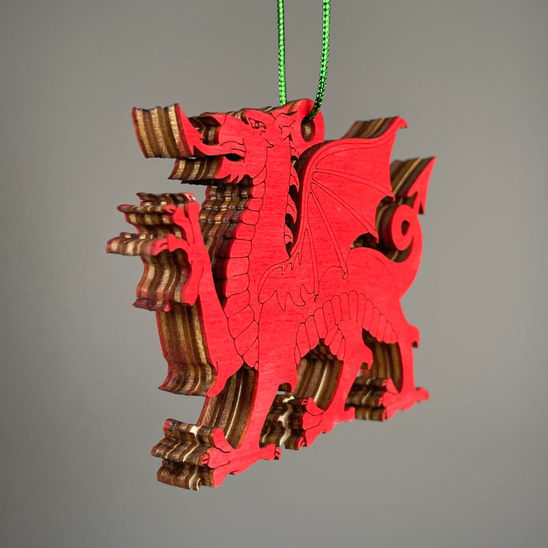 Welsh Dragon Bauble - Handmade Ornament