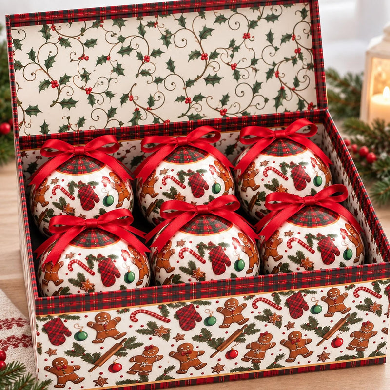 6 Pack Gingerbread Christmas Baubles Tree Decorations