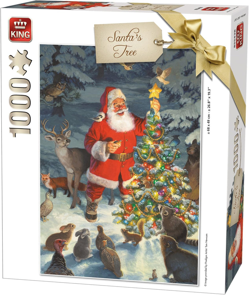 King 5743 Christmas Santa Tree Jigsaw Puzzle 1000-Piece, 49 x 68 cm