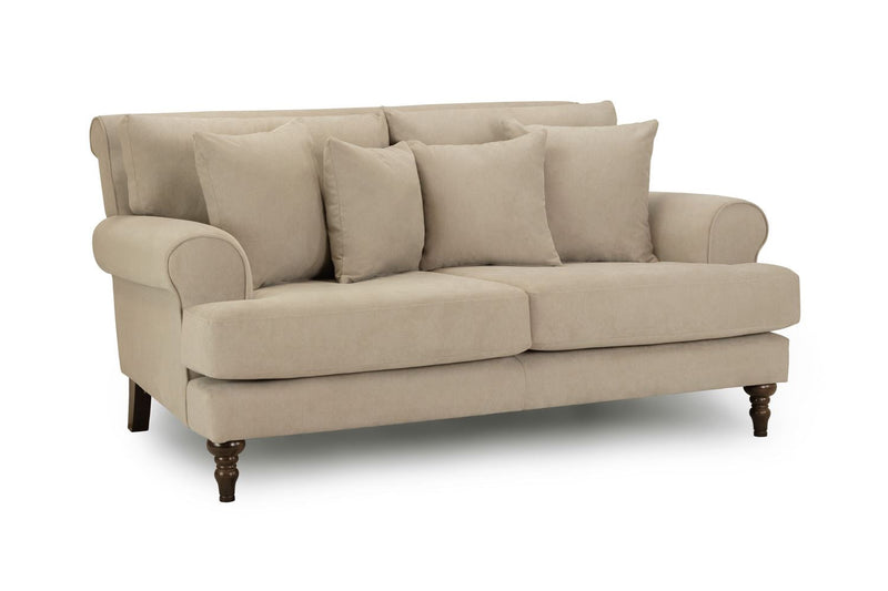 Luxurious  2-Seater Summer Sofa with Scrolled Arms & Anti-Slip Cushions
