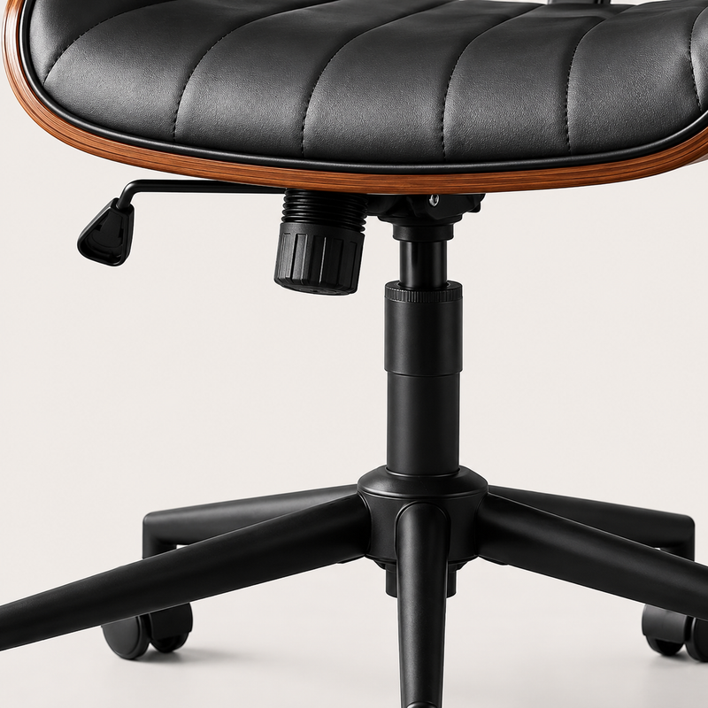 Orion Walnut Black Swivel Office Chair