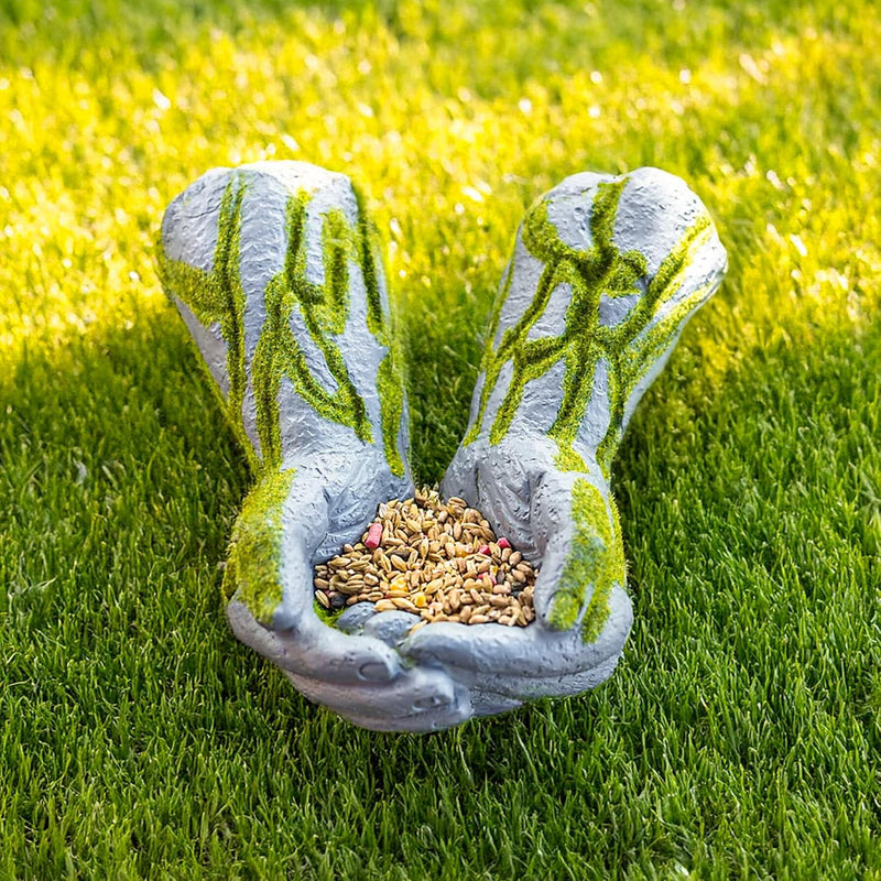Resin Open Hands Bird Feeder