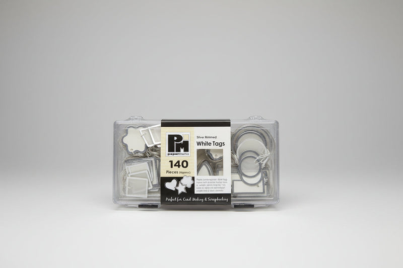 papermania silver rimmed colour tags