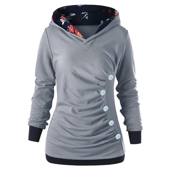 Casual fashion solid color pullover hoodie