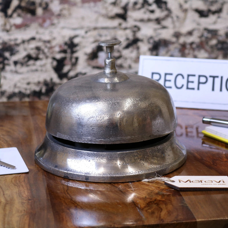 Tirsuli Large 17cm Reception Bell Distressed Silver