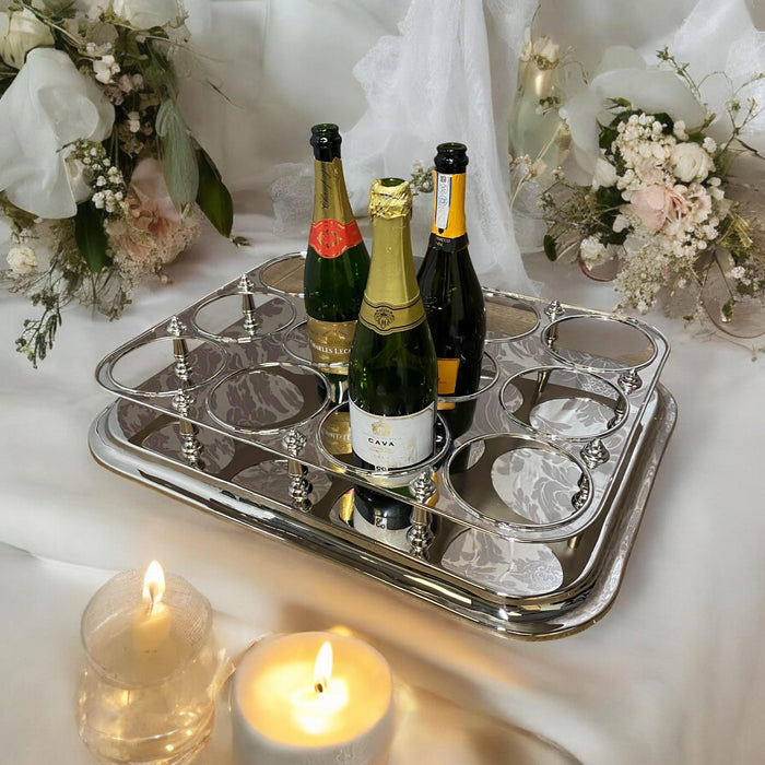 49CM NICKLE PLATED BOTTLE STAND