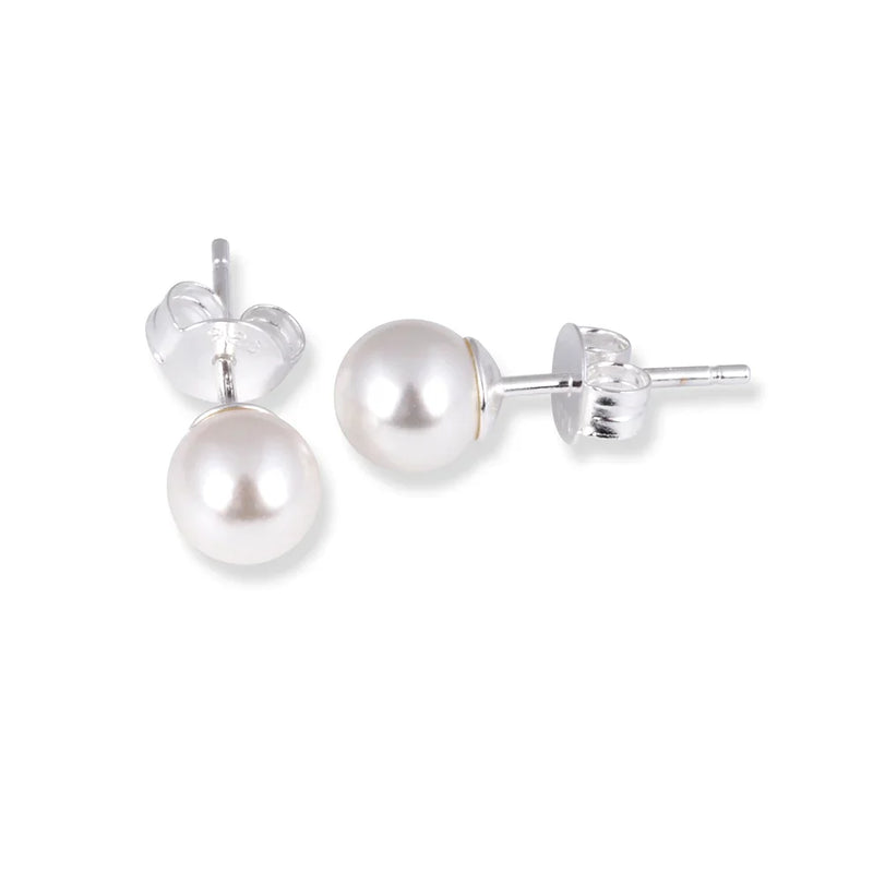6mm Simple Pearl Stud Earrings