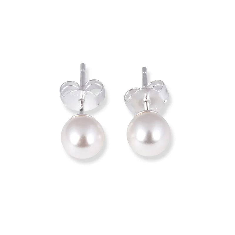 6mm Simple Pearl Stud Earrings