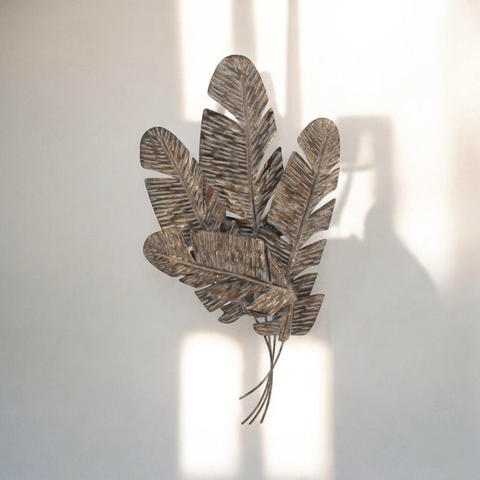 116CM METAL WALL DECOR Feathers