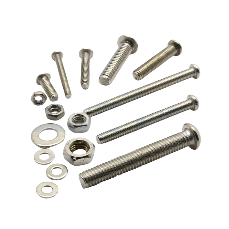 224Pc Small-Large Nuts Washers+Bolts Stainless Steel+Case Thin-Thick Repair Fix