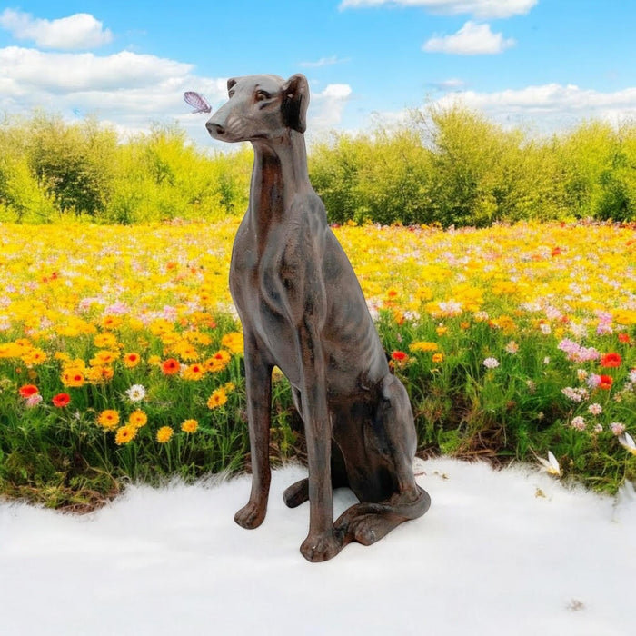 77CM SITTING DOG GARDEN STATUE