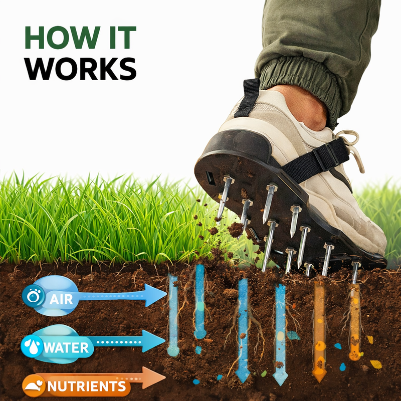 Garden Lawn Aerator Spike Shoes