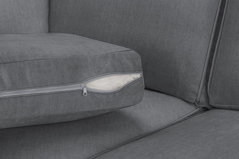 Stylish Grey Universal Corner Sofa: Foam-Filled, Removable Covers, Soft Polyester Fabric